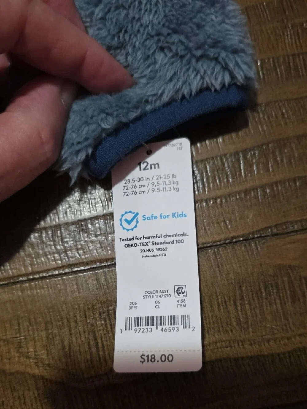 Carter's Soft Blue Teddy-Fleece Hooded Puffer Jacket